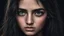 Placeholder: Hyper Realistic closeup-face-view of a Sad-Young-Beautiful-Pashto-Woman-with-beautiful-eyes-with-tears-&-long-black-hair at dark night