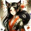 Placeholder: girl kitsune black hair beautiful