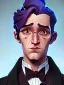 Placeholder: Portrait of a 30 year old strange gay wizard like Mary Poppins