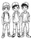 Placeholder: real boys cartoon coloring pages , no black color, no no flower, b/w outline art for kids coloring book page, Kids coloring pages, full white, kids style, white background, whole body, Sketch style, full body (((((white background))))), only use the outline., cartoon style, line art, coloring book, clean line art, white background, Sketch style