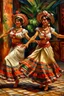 Placeholder: 2 maxican woman dancing neoclassism traditional painting