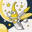 Placeholder: draw cartoon banana as starship