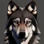 Placeholder: Ultra realistic cg rendering of Jet black wolf with gold eyes