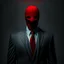 Placeholder: a scary man wearing a suit with a red tie who has no face