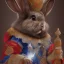 Placeholder: fantasy magic, sharp focus, illustration, highly detailed, digital painting, concept art, art germ and Paul Lewin and Kehinde Wiley, masterpiece silver slolo rabbit, dark blue aye