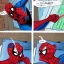 Placeholder: Spiderman eating