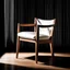Placeholder: wooden chair and white fabric