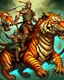 Placeholder: A combination of a dragon and a tiger and a commander riding on it