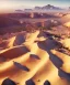 Placeholder: Extreme long shot, Birds Eye view, Arabic desert skyline, smooth, god rays, unreal engine 5, ray tracing, RTX, lumen lighting, ultra detail, volumetric lighting