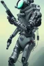 Placeholder: diver like a cyborg,with gun,detail,textures,cinematic