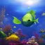 Placeholder: photo of an extremely cute alien fish swimming an alien habitable underwater planet