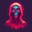 Placeholder: crimson glowing ghost in glitch art style