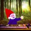 Placeholder: gnome playing a dj set on a magic forest