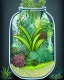 Placeholder: a glass jar terrarium filled with plants, highly detailed, digital art, sharp focus, trending on art station, illustration