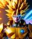 Placeholder: Goku, metal golden armor, defined muscles, shirtless, soft light atmosphere, light effect，vaporwave colorful, concept art, smooth, extremely sharp detail, finely tuned detail, ultra high definition, 8 k, unreal engine 5, ultra sharp focus