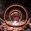 Placeholder: cifi recursive structures ,gears ,torus, crystal spheres in a galaxsy background