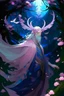 Placeholder: Pink hair spring cherry blossom Eladrin Male antlers blossom filled beard druid of the stars