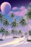 Placeholder: 1980's vaporwave aesthetic palm trees in Christmas winter