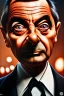 Placeholder: mr bean as the mafia godfather, concealed weapon, 4k, trending art, weird perspective, realism, spray paint, detailed