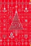 Placeholder: Christmas card in the style of information technology red