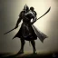 Placeholder: franz frazetta style, knight with sword and shield, dark soul like