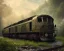 Placeholder: warrior stand in front, an abandoned train on tracks overgrown by nature with large puddles of water flooding part of tracks, 8k resolution, high-quality, fine-detail, intricate, digital art, detailed matte, volumetric lighting, illustration, 3D octane render, brian froud, howard lyon, selina french, anna dittmann, annie stokes, lisa parker, greg rutowski