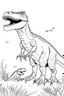 Placeholder: A coloring page, white backgrounda scene of a parent T-Rex providing guidance and support to its offspring as they navigate through their surroundings, with the parent offering encouragement and reassurance.. ink drawing clipart, simple line illustrations, colored