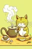 Placeholder: Cat brewing tea cartoon
