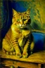 Placeholder: Portrait of a cat by Van Gogh