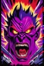 Placeholder: super head fuked title with movie poster title :HEAD FUKED SO MUCH BRO, monster more angry and more 90s style, angry fast, extreme, wild, so so angry, red and purple background with 90s style slashes