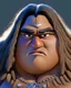 Placeholder: Pixar,face, a polynesian warrior with fat body, with long hair, high details, 8k