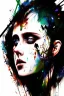 Placeholder: Danish singer MØ face, Abstract portrait by Yoji Shinkawa,