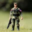 Placeholder: G.i. Joe toy camouflage camo doll Donald Trump face with boots full body in package high resolution 2019, in a box with gun