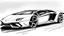 Placeholder: lamborigini car drawn without color for coloring