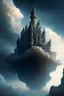 Placeholder: Enormous castle in the sky, ominously looming above