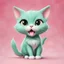 Placeholder: A delightful and adorable cartoon illustration featuring a cute mint-colored cat against a charming pink background, (delightful illustration:1.4), (adorable cartoon cat:1.5), (charming pink background:1.3), (expressive mint hues:1.2), inspired by the styles of cute cartoon artists, trending on ArtStation, Intricate, Sharp focus, vibrant lighting, (whimsical:1.4), (playful ambiance:1.3), (lush fur details:1.5), Cartoon, Masterful, Captivating, High Detail, Cinematic view