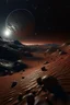 Placeholder: Martian landscape, lots of stars, constellations, beautiful planets. Wide angle lens, starry sky, ultra detail, filigree, elegant, 64k.