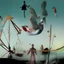 Placeholder: dusk landscape with lake,boat and human body, universe-like Soap Bubble,complex surgical instruments mixed with human body-like musical instruments,minimalism,Painting By Adrian Ghenie, Rene Magritte, Salvador Dali, Lucian Freud