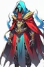 Placeholder: Anime alien villain character with rouge skin, huge , antagonist smart,too much modern armour and wearing a robe cover his head , aged thousand years and can Summons legendary monsters