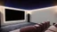 Placeholder: Generate an image of a sleek home cinema with a star-lined ceiling