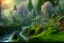 Placeholder: Immersive​ fantasy elven town in the deep forest with ancient elder tree beautiful blossom nature river 4k full hd