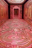 Placeholder: A rosy pink mystical labyrinth with puzzling paths painted by Gustav Klimt