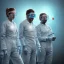 Placeholder: scientists create a new version of photoshop. they are wearing safety goggles and white clothes. lab. blue light from fluorescent lamps. color charts. hyperdetailed cool colors detailed painting acrylic art oil on canvas futuristic post-apocalyptic fantasy --test --creative