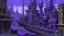 Placeholder: A violet cybernetic city with instruments painted by Claude Monet