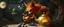 Placeholder: fuzz sponge tube gremlin fox demon in the astral realm with a tea kettle, painted by Rembrandt