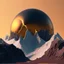Placeholder: the broken sun melts down the mountain