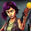 Placeholder: Clementine from the walking dead telltale fighthing some guys and she win beacause she strong art look like the game