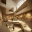 Placeholder: Museum design with “interactive exhibition halls”, natural lighting, modern style, earthy colours