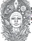 Placeholder: outline art for stoners coloring pages with A very simple and minimal design featuringA trippy cosmic journey through space, with planets and stars morphing into cannabis leaves, white background, sketch style, fully body, only use outline, mandala style, clean line art, white background, no shadows and clear and well outlined