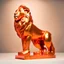 Placeholder: orange color metallic statue of a lion